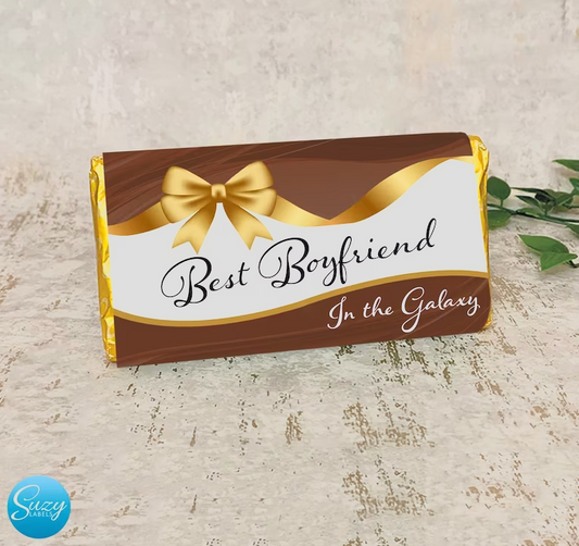 Best Boyfriend Chocolate Bar Personalised Gift - Best Boyfriend In The Galaxy - Fun Hamper Galaxy Chocolate - Valentines Day / Anniversary
