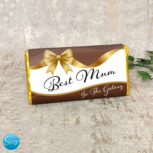 Best Mum Chocolate Bar Personalised Gift - Best Mum In The Galaxy - Chocolate Hamper Gifts - Gift Box - Fun Galaxy Chocolate - Custom Text