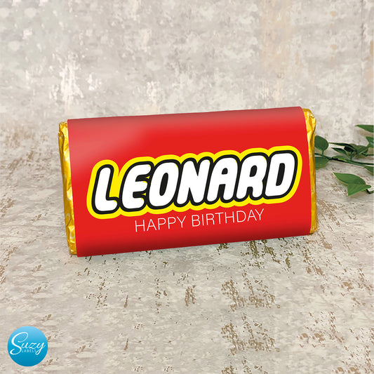Personalised Birthday Gift chocolate wrapper for Lego Fans, Game Gift Ideas