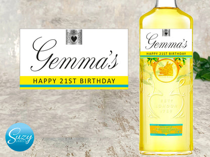 Gin Personalised Bottle Labels